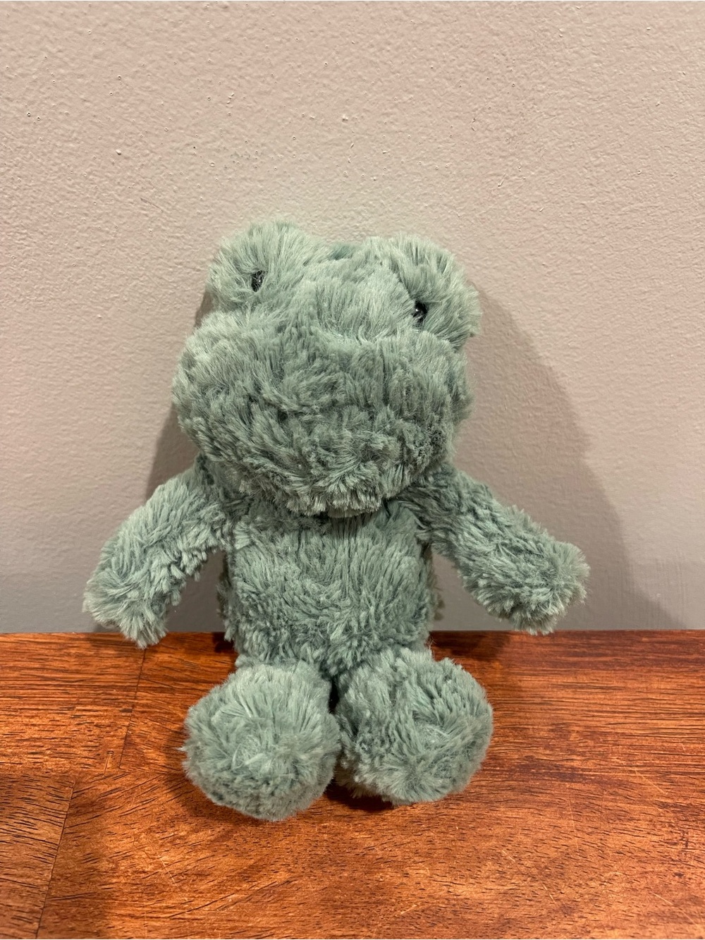 RARE Retired Jellycat Squiggles Frog Plush 8" Green Stuffed Animal Used HTF